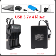 Bộ sạc usb 3.7v 18650 18500 sạc 4 khay pin xe điều khiển từ xa