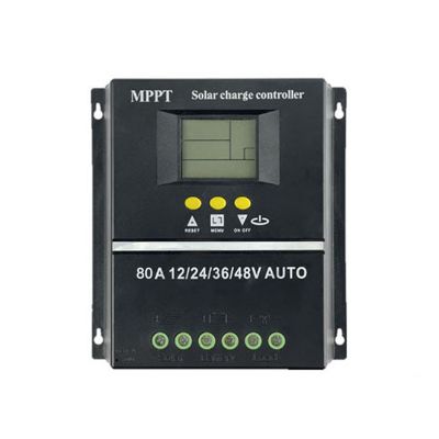 80A MPPT/PWM Solar Charge Controller 12V/24V/36V/48V Auto Controller Tools Solar PV Battery Charger with LCD &amp; Dual USB