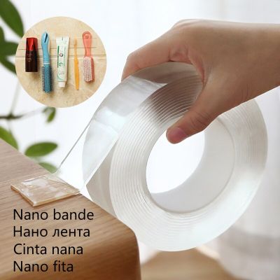 1/6M Home Accessories Double Sided Reusable Monster Nano Adhesive Tape Transparent Waterproof Wall Stickers for Bathroom Kitchen Adhesives  Tape