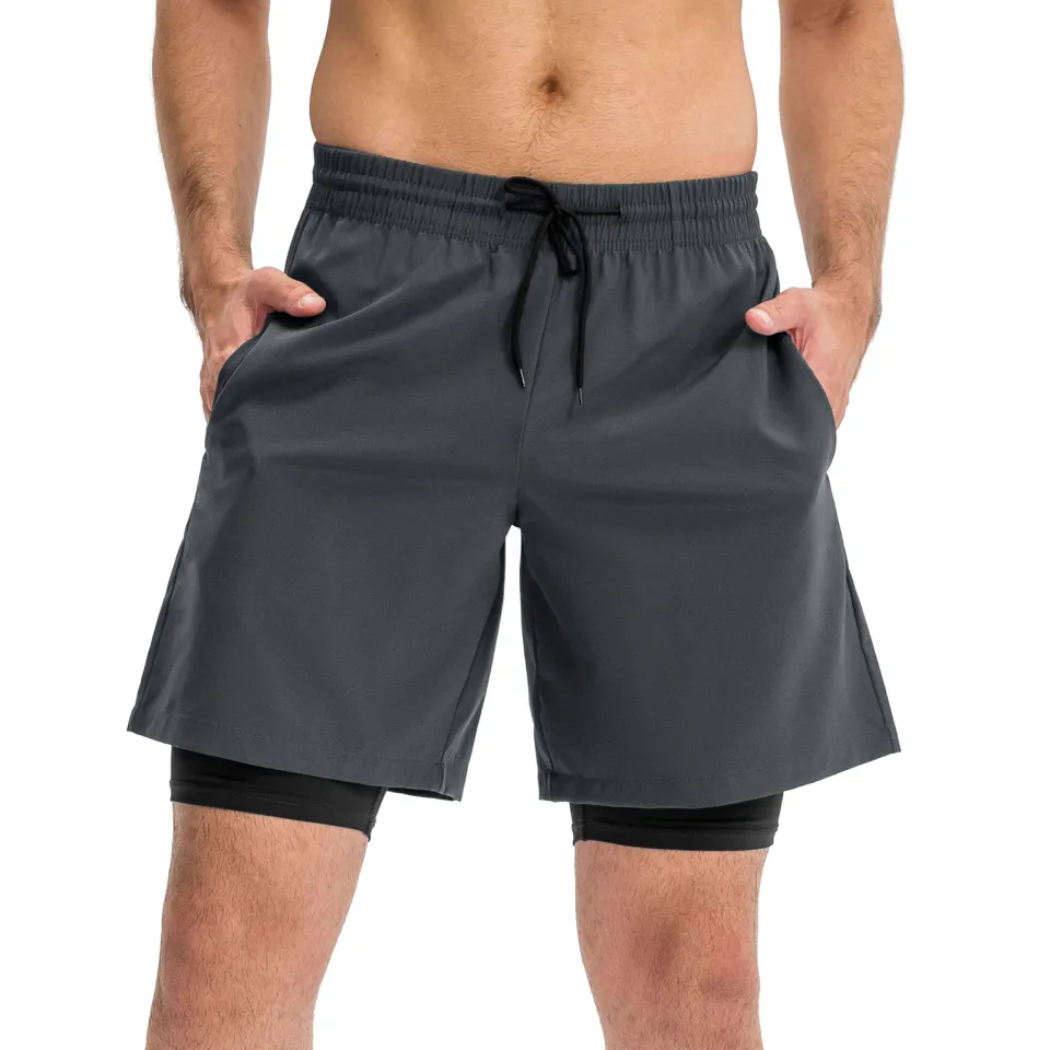 Men's 2 in 1 Running Shorts with a Phone Pocket