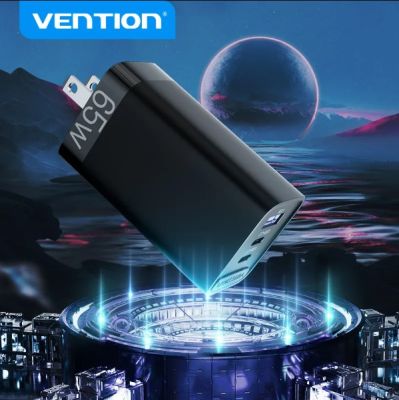 Vention 65W GaN Charger Fast Charge Type C PD USB Quick Charger with QC 4.0 3.0 For Laptop and Phone[US Plug]