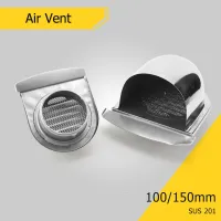 100mm 150mm 201 Stainless Steel Wall Air Vent Hood Ducting Anti-Corrosion Exhaust Grille for Wall Air Outlet Cover Exhaust Fans