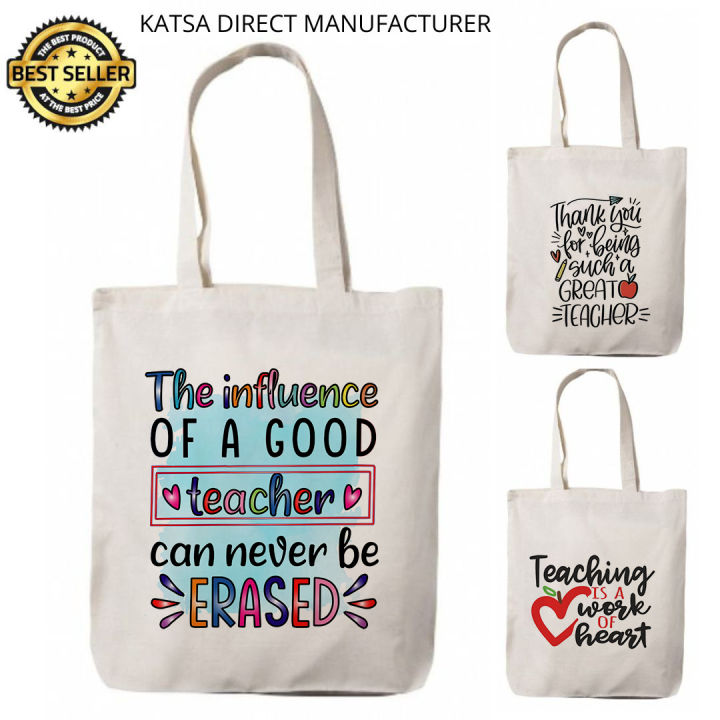 Teacher's Day Canvas Tote Bag Katsa High Quality Eco Women Teacher ...