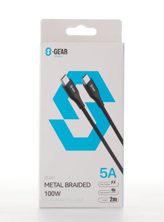 s-gear-cc001-metal-braided-usb-c-to-usb-c-cable-2m-สายชาร์จ-ของแท้-ประกันศูนย์ไทย-2ปี