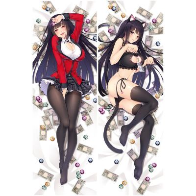 (ปลอกหมอนเท่านั้น) 60X180Cm,อนิเมะ Kakegurui หมอนคู่ปลอก Jabami Yumeko Meari Saotome Dakimakura เคสเครื่องนอนกอดร่างกายปลอกหมอนของขวัญ