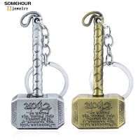 SOMEHOUR Jewelry Thor Hammer Metal Keychain Bags Car Keyring Movie Fans Accessories Cosplay Prop Key Holder For Men Women Gifts Key Chains