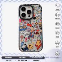 INS Illustration CASETiFY Phone Case compatible for iPhone 14 13 12 11 Pro Max X XS MAX XR Case Transparent Shockproof Protective Soft Cover Case