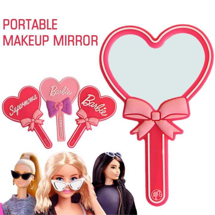 Handheld Barbie Mirror Barbe Movie Merch Portable Vanity Girl Handle