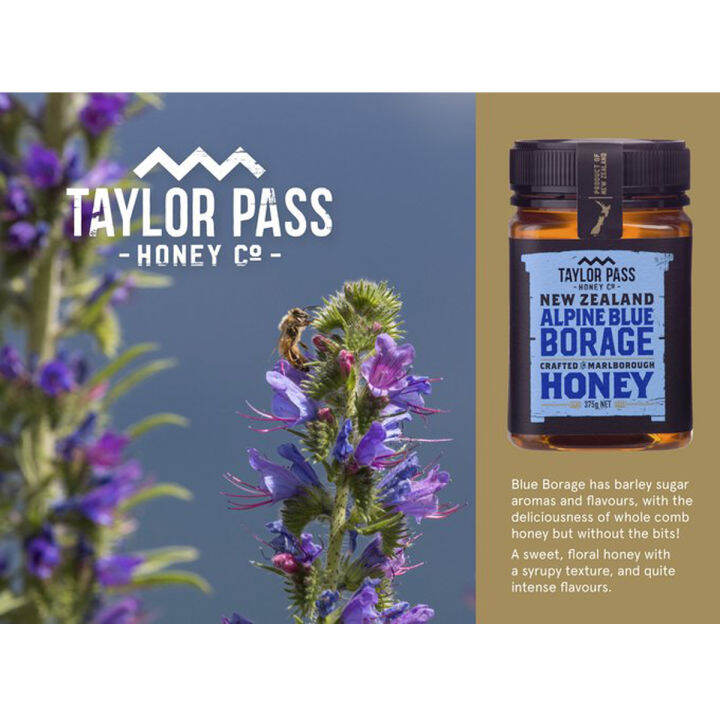 taylor-pass-new-zealand-alpine-blue-borage-honey-375g-น้ำผึ้งนิวซีแลนด์-100-นำเข้าจากนิวซีแลนด์