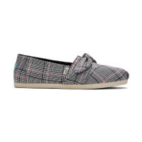 TOMS รองเท้าลำลองผู้หญิง แบบสลิปออน (Slip on) รุ่น Alpargata Seasonal Black Multi Plaid Bow รองเท้าลิขสิทธิ์แท้