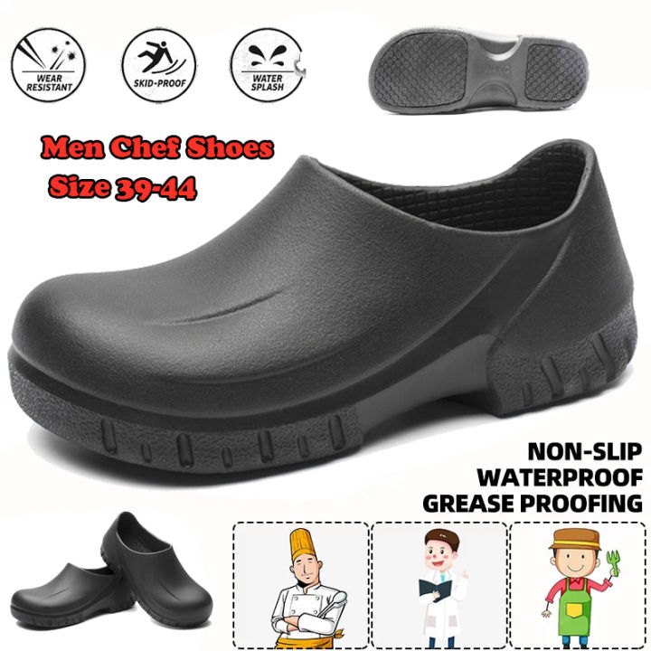 Chef Shoes for Men Women Kitchen Clog Shoes Anti-slip Waterproof Oil  Resistant Safety Work Shoes Hotel Cook Shoes for Chef Master Hotel  Restaurant White Black Slippers