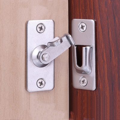 1PCS Stainless Steel 90 Degree Door Clasp Metal Hook Locks Right Angle Flip Latch for Door Window Furniture Hardware Accessories Door Hardware Locks M
