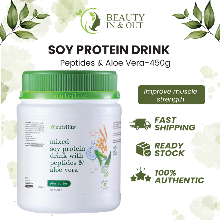 Nutrilite Mixed Soy Protein Drink With Peptides & Aloe Vera 450g Lazada