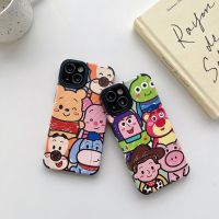 การ์ตูนทอยสตอรี่น่ารักวินนี่ช้อนส้อมมีดหมีพูห์เคสโทรศัพท์ Tiget Eeyore สำหรับ iPhone 14 Pro Max เคส14 Pro 14 Plus กันกระแทกโทรศัพท์นิ่มฝาหลังสำหรับ iPhone 13 Pro Max เคสโทรศัพท์ S สำหรับ12 Pro Max 11เคสห่อหุ้ม