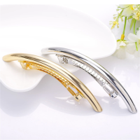 Girls’ Headwear Makeup Hairgrip Smooth Hair Clip Arc Tube Hairpins Oval Hair Clip Silver Hair Clip