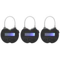 3X Smart Time Lock LCD Display Time Lock Multifunction Travel Electronic Timer, Waterproof USB Rechargeable Padlock