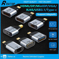 Rovtop Type-C เป็น Hdmi/vga/dp/minidp/ RJ45/อะแดปเตอร์ USB3.1 4K 60HZ HD หัวแปลงเครื่องส่งสัญญาณวิดีโอสมาร์ทอะแดปเตอร์ชิปรักษาความปลอดภัยสำหรับโทรศัพท์มือถือทีวีแล็ปท็อปแท็บเล็ตและอุปกรณ์อื่นๆที่มีอินเทอร์เฟซ Type-C