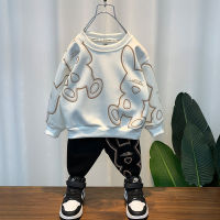 Boys Suit Spring And Autumn Handsome Trendy Clothing Childrens Clothing New Fashionable Childrens Sweater Cool Handsome Korean Style Ruan Handsome Two-Piece Suit