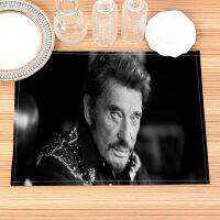 Johnny Hallyday Placemat Cotton Linen Fabric Table Mats Family Dinner Tableware Kitchen Table Mat 30X40cm