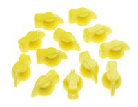 KAISH Pack of 12 Brass Insert Guitar Chicken Head Knob AMP Effect pointer Knob Yellow