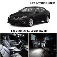 ชุดหลอดไฟไฟ LED แคนบัสภายในสีขาว14อุปกรณ์เสริมรถยนต์สำหรับ IS250 Lexus 2006-2013 IS350แผนที่ ISF หีบฝาทรงโค้งโคมไฟหลังคา