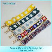 ALEXIS กระเป๋า Crossbody Messenger ดอกไม้ปักสายรัดสีกระเป๋าแบบปรับได้อุปกรณ์เสริมเข็มขัดรัดกระเป๋าสะพายไหล่