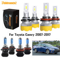 Buildreamen2 4 Pieces Car Headlight High Low Beam LED Halogen Headlamp Light H11 9005 12V For Toyota Camry 2007-2017