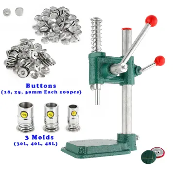 Fabric Button Maker Kit Handmade Cloth Covered Button Maker Punch Press  Button Machine DIY Tool with 3 Molds (diameters 18, 25, 30mm) and 300 Pcs
