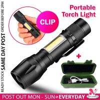 Spot parcel post《 + 》LED Torch Light Flashlight Zoomable Torchlight 3 Modes Handheld Flash light Lampu Suluh Terang Flashlight