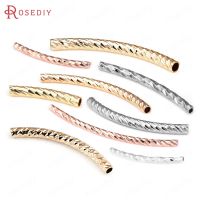 【CW】 20MM 25MM 30MM 35MM 40MM 45MM 18K Gold Color Curved Tube Making Jewelry Supplies Diy Findings Accessories