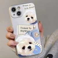 เคสโทรศัพท์ซิลิโคน TPU แบบนิ่ม ลายสุนัขน่ารัก กันกระแทก สําหรับ IPhone 11 14 13 12 Pro XS Max XR X 8 + 7 6S Plus Mini