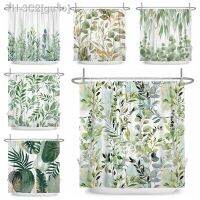 【CW】✵◈  Watercolor Shower Curtain for Vines Minimalist Polyester Botanic Hotel 180x240