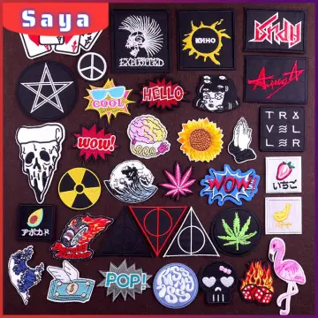 5Pcs Black Patches for Clothes Iron on Lightning sign Appliques Stripes  Sticker DIY Badges Decoration