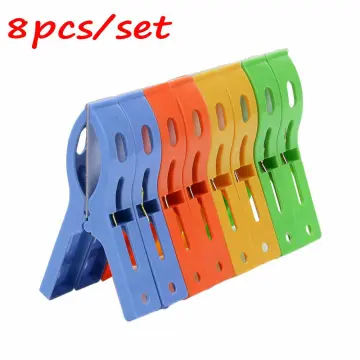 Laundry Hooks Clothespins Hanging Clips Plastic Hanger, 8Pcs/Pack