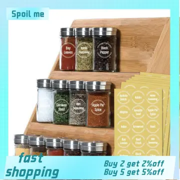 60pcs Round Pre-Printed Spice Jars Label Stickers
