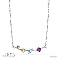 Lenya Jewelry  สร้อยคอเงินแท้ ประดับพลอย อเมทิสต์ บลูโทแพซ และเพอริดอท