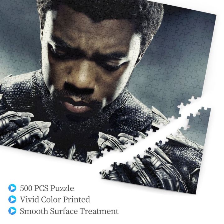 black-panther-chadwick-boseman-wooden-jigsaw-puzzle-500-pieces-educational-toy-painting-art-decor-decompression-toys-500pcs