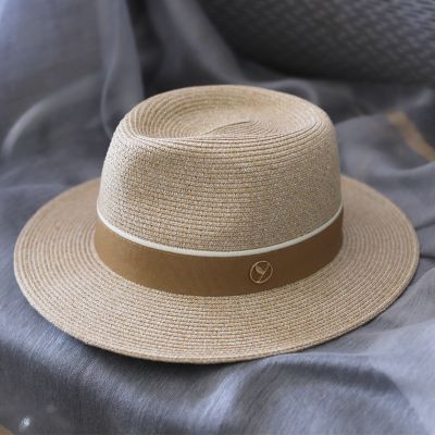 TOP☆Designer New Natural Panama Soft Shaped Straw Hat Summer Women/Men Wide Brim Beach Sun Cap UV Protection Fedora Birthday Gift