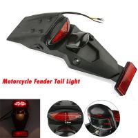 Universal Motorcycle Rear Fender Mudguard LED Brake Tail Light Mudguard