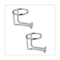 2X Boat Ring Cup Holder Stainless Steel Ringlike Drink Holder for Marine Yacht