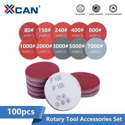 XCAN 2 Inch Sanding Paper 100pcs Grit 80-7000 Sandpaper with  wit  Hook &amp; Loop for Abrasive Sander Sanding Disc Polishing Tool Cleaning Tools