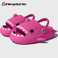 Comwarm Cartoon Shark Slippers For Women Fashion Shark Sandals Men Platform Womens Flip Flops 2023 Summer Couple Beach Slides House Slippers