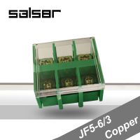 【CW】 (5PCS) JF5-6/3 Terminal blocks 40A/3P Wire Row connection 2.5-6mm2 Rail Mounted