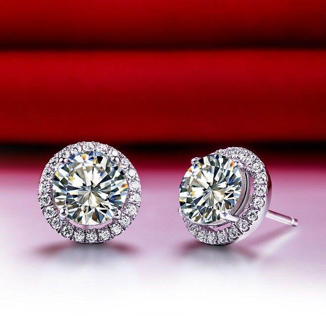 ของแข็ง18พันทองคำขาวต่างหู-au750-0-5ctชิ้น-moissanite-ต่างหูเพชรสำหรับสาวทดสอบธรรมชาติ-d-สีที่มีใบรับรอง