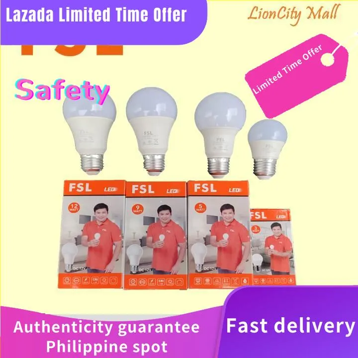 FSL LED Bulb 12V DC 3W 5W 9W 12W Dlight 【FREE SHIPPING】 Philippines spot Lazada PH