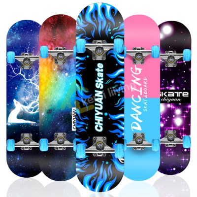 สเก็ตบอร์ด 4 ล้อ skateboard สเก็ต บอร์ด ขนาด 80x20 ซม. สเก็ตบอร์ด 80cm เหมาะสำหรับ ผู้ใหญ่ เยาวชน สเก็ตบอร์ดด์สี่ล้อผู้ใหญ่กระดานยาว เเข็งเเรง