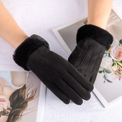 Men Windproof Gloves Sheepskin Soft Warm Thermal