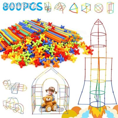 ☍♈Mainan Konstruksi Batang 800 Buah Mainan Sedotan Plastik Mainan Dalam Ruar Ruangan Mainan Blok Bangunan Mainan Mainan Mainan Mainan Montessori dan