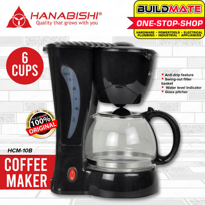 HANABISHI 6 Cups Coffee Maker Machine AntiDrip HCM10B •BUILDMATE