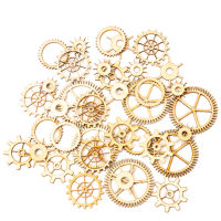 Mixed Wheel Gear Pattern Natrual Wooden Scrapbooking Hollow Craft Round Random for Handmade Home Decoration 20-36mm 36pcs MZ74